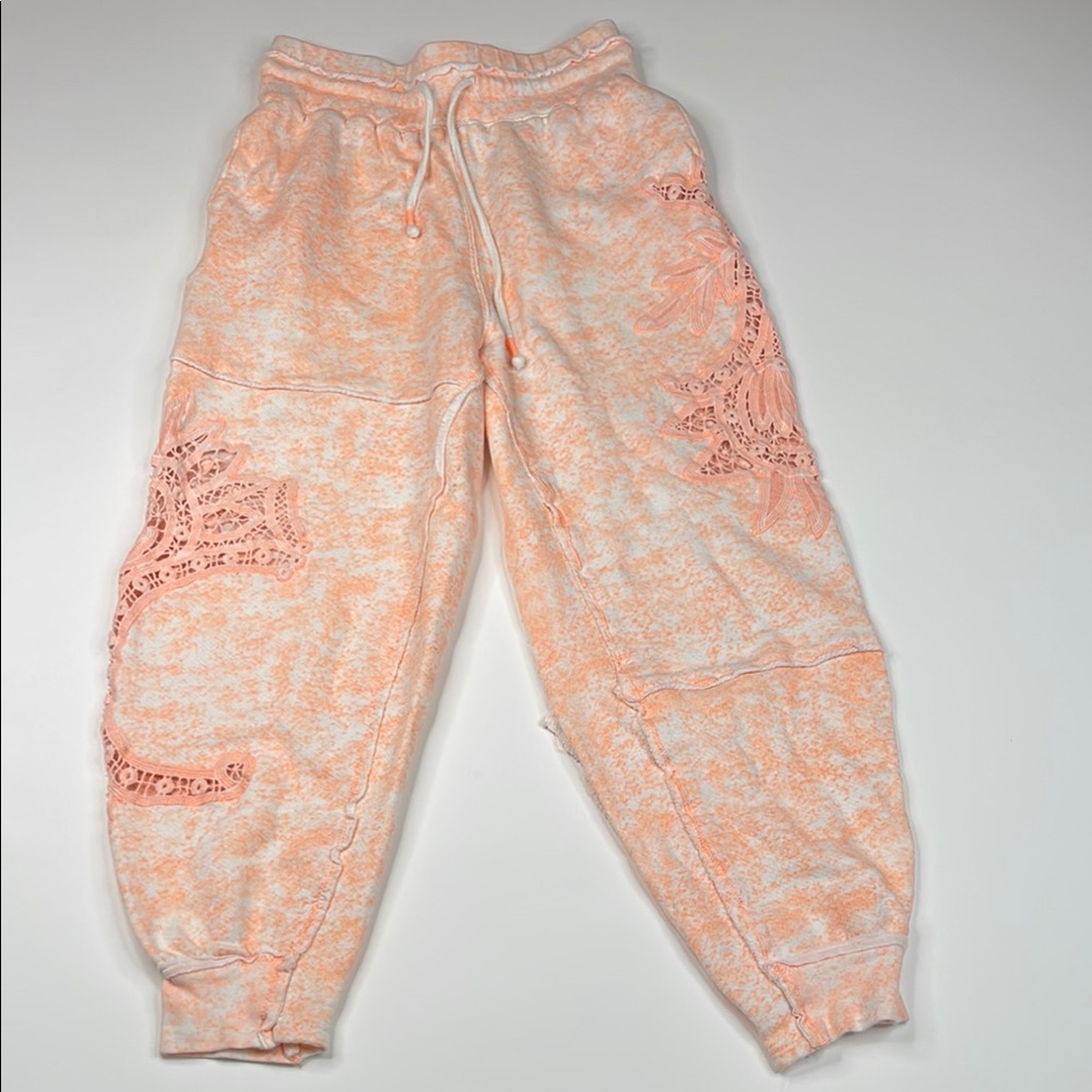 FP Movement Sun and Done Lace Joggers Orange Motif Size Small - Picture 5 of 14